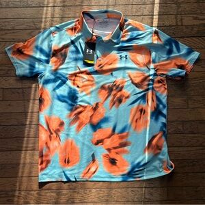 Under Armour Playoff Polo 2.0 Golf Polo Shirt Men's Floral Short Sleeve UPF 40